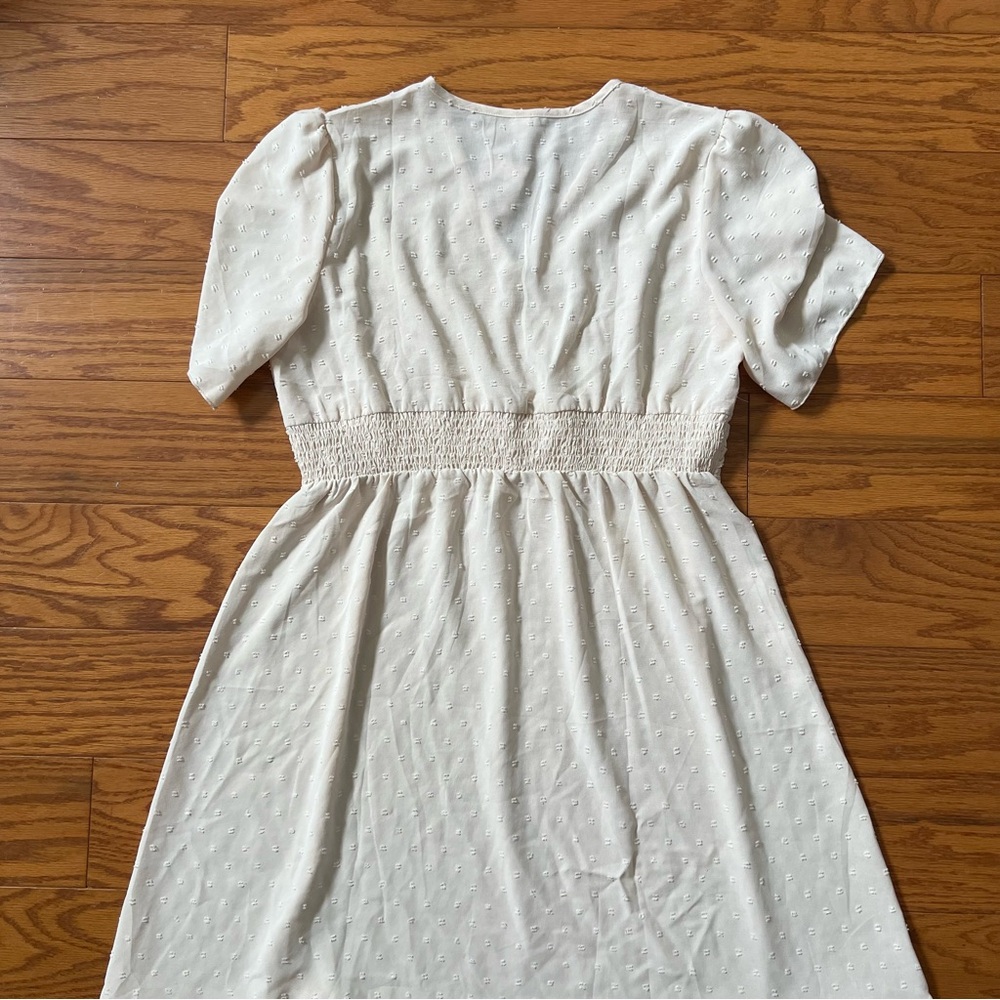 White Midi Dress with Short Sleeves Brand New NWT Chiclily dress xl extra large - Picture 8 of 9